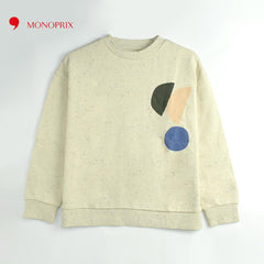 MONOPRIX ECRU PRINTED SWEATSHIRT