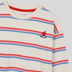 MONOPRIX ECRU RED STRIPED SWEATSHIRT T31650130