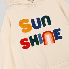 MONOPRIX ECRU SUNSHINE EMBROIDERED HOODIE