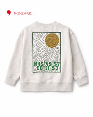 MONOPRIX ECRU TOPOGRAPHIC MAP SWEATSHIRT