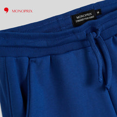 MONOPRIX GIRLS BLUE PLAIN FLEECE SHORTS