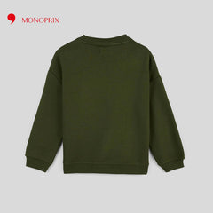 MONOPRIX GREEN BEAR PRINTED SWEATSHIRT