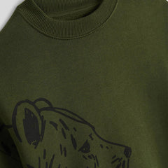 MONOPRIX GREEN BEAR PRINTED SWEATSHIRT