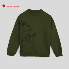 MONOPRIX GREEN BEAR PRINTED SWEATSHIRT