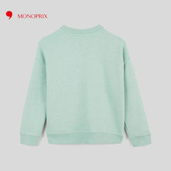 MONOPRIX GREEN CAR PRINTED SWEATSHIRT