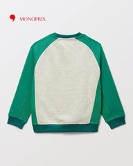 MONOPRIX GREEN COLOR BLOCK SWEATSHIRT