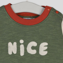 MONOPRIX GREEN ECRU NICE PRINTED SWEATSHIRT