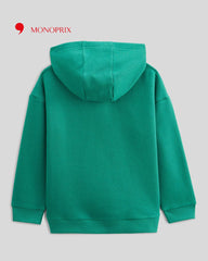 MONOPRIX GREEN EXPLORER PRINTED HOODIE