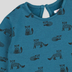 MONOPRIX BLUE FOX PRINTED FLEECE DRESS