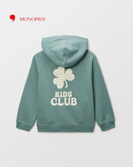 MONOPRIX GREEN KIDS CLUB ZIPPED HOODIE