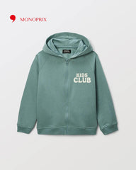 MONOPRIX GREEN KIDS CLUB ZIPPED HOODIE