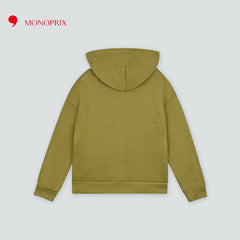 MONOPRIX GREEN NATURE PRINTED HOODIE