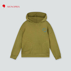MONOPRIX GREEN NATURE PRINTED HOODIE