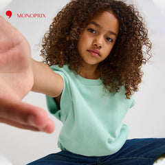 MONOPRIX GREEN SLEEVELESS SWEATSHIRT