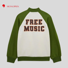 MONOPRIX GREEN TWO TONE TEDDY WITH BACK EMBROIDERY