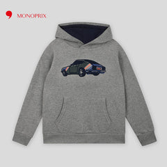 MONOPRIX GREY CAR PRINTED HOODIE