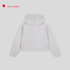 MONOPRIX GREY LETS DANCE CROP STYLE HOODIE