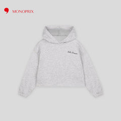 MONOPRIX GREY LETS DANCE CROP STYLE HOODIE