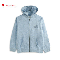 MONOPRIX HEATHER BLUE ZIPPER HOOD