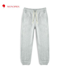 MONOPRIX HEATHER GREY COTTON JOGGER TROUSER