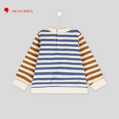 MONOPRIX KID STRIPED TWO TONE STRIPED SEATSHIRT