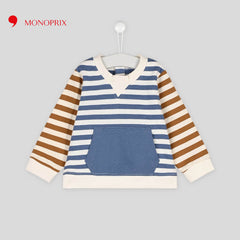 MONOPRIX KID STRIPED TWO TONE STRIPED SEATSHIRT