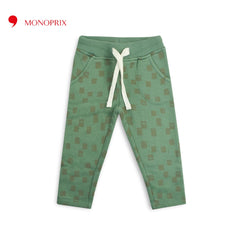 MONOPRIX KIDS GREEN PRINTED TROUSER