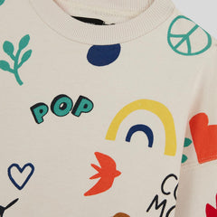 MONOPRIX LIGHT BEIGE PRINTED SWEATSHIRT