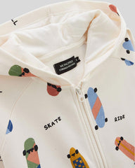 MONOPRIX LIGHT BEIGE SKATE ZIPPER HOOD