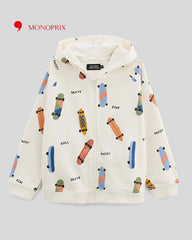 MONOPRIX LIGHT BEIGE SKATE ZIPPER HOOD