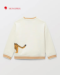 MONOPRIX LIGHT BEIGE TIGER PRINT SWEATSHIRT