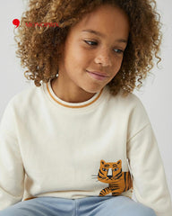MONOPRIX LIGHT BEIGE TIGER PRINT SWEATSHIRT