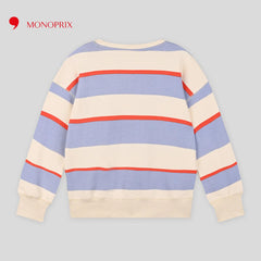 MONOPRIX LIGHT BLUE STRIPED SWEATSHIRT 1650120