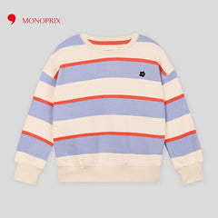 MONOPRIX LIGHT BLUE STRIPED SWEATSHIRT 1650120