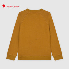 MONOPRIX LIGHT BROWN BEAR COTTON TEXTURED SWEATSHIRT