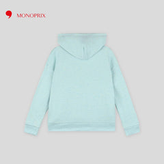 MONOPRIX LIGHT GREEN NATURE PRINTED HOODIE