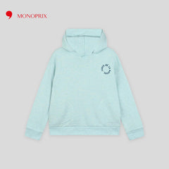 MONOPRIX LIGHT GREEN NATURE PRINTED HOODIE