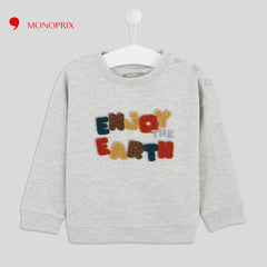 MONOPRIX LIGHT GREY ENJOY THE EARTH SWEATSHIRT