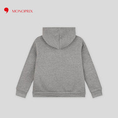 MONOPRIX LIGHT GREY PRINTED ORGANIC HOODIE