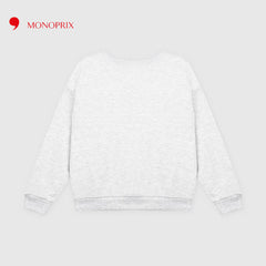 MONOPRIX LIGHT GREY RAINBOW EMBOSSED SWEATSHIRT 0068