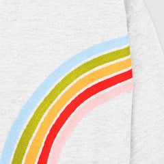 MONOPRIX LIGHT GREY RAINBOW EMBOSSED SWEATSHIRT 0068