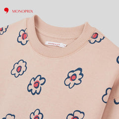 MONOPRIX LIGHT PINK FLOWERS PRINTED 6584664
