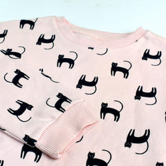 MONOPRIX LIGHT PINK CATS PRINTED SWEATSHIRT 023