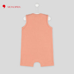 MONOPRIX PASTEL ORANGE WAFFLE KNITTED JUMPSUIT