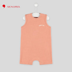 MONOPRIX PASTEL ORANGE WAFFLE KNITTED JUMPSUIT