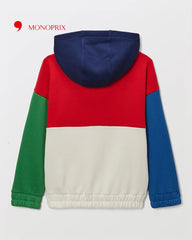MONOPRIX BOYS COLOR BLOCK HOODIE WITH CARGO JOGGER SET