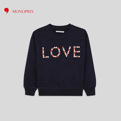 MONOPRIX NAVY BLUE EMBROIDERED SWEATSHIRT