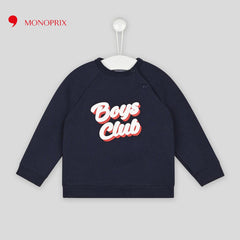 MONOPRIX NAVY BOYS CLUB PRINTED SWEATSHIRT