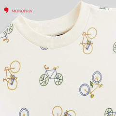 MONOPRIX OFF WHITE BICYCLE PRINTED SWEATSHIRT