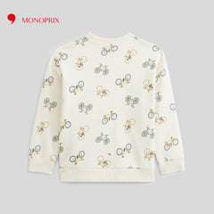 MONOPRIX OFF WHITE BICYCLE PRINTED SWEATSHIRT